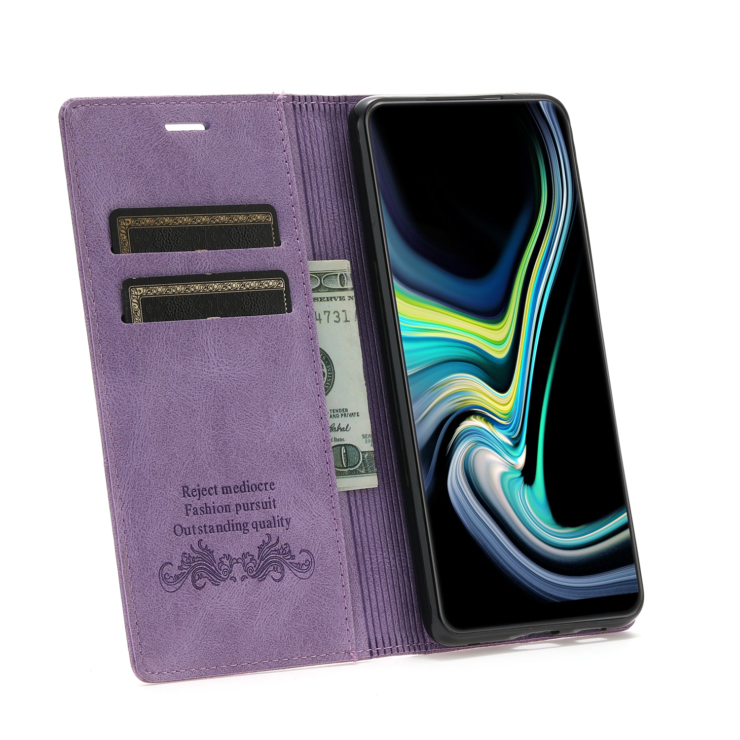 For Samsung Galaxy A55 5G Cell Phone Case Anti-drop Wallet Leather Shockproof Stand Cover - Purple For Samsung Galaxy A55 5G Cell Phone Case Anti-drop Wallet Leather Shockproof Stand Cover - Purple